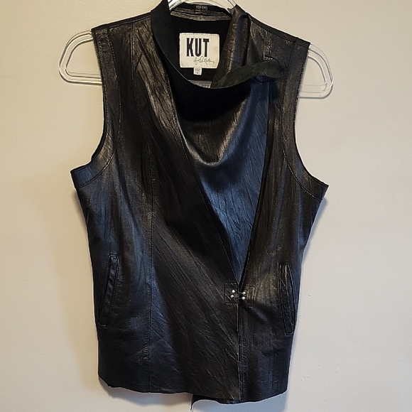 Kut from the Kloth Black Leather Vest - Picture 3 of 8